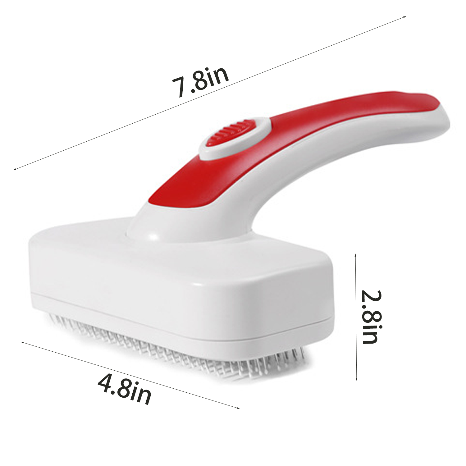 Portable Plastic Pet Deshedding Brush w/ Soft Bristles 10
