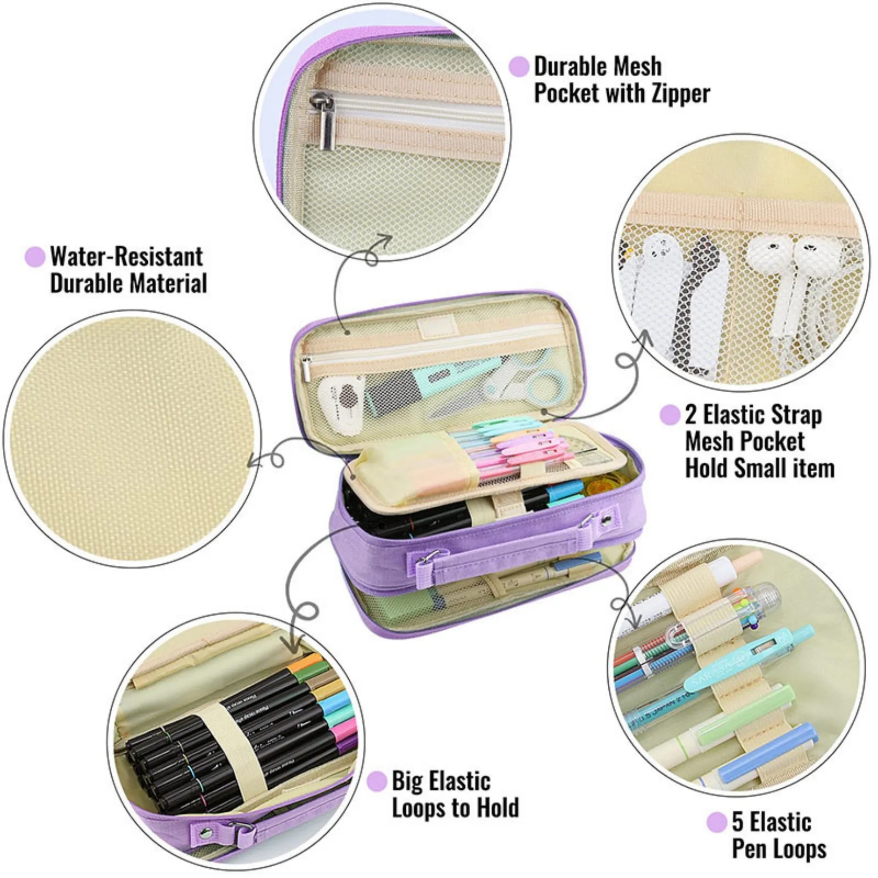Big Pencil Pen Case with Handle Strap 4