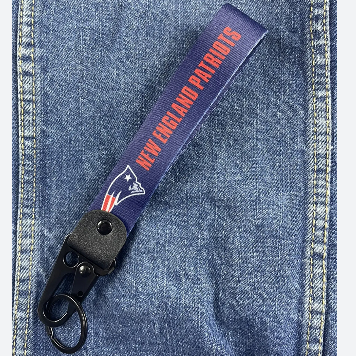 Custom Woven Tactical Keychain with Metal Clip and Keyring 2