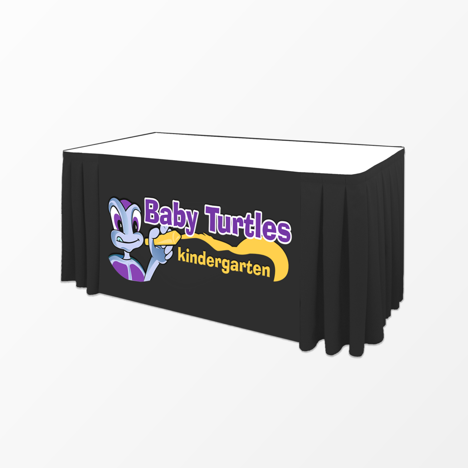 17' Box Pleat Table Skirt, Front Panel Print 45