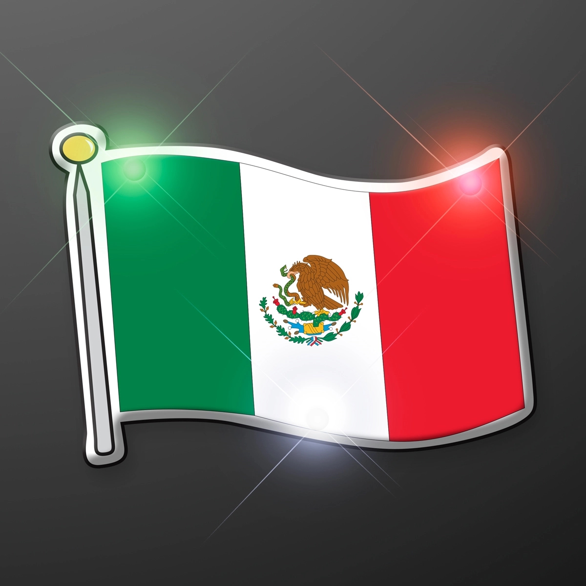 Mexican flag flashing pin blinkies 3