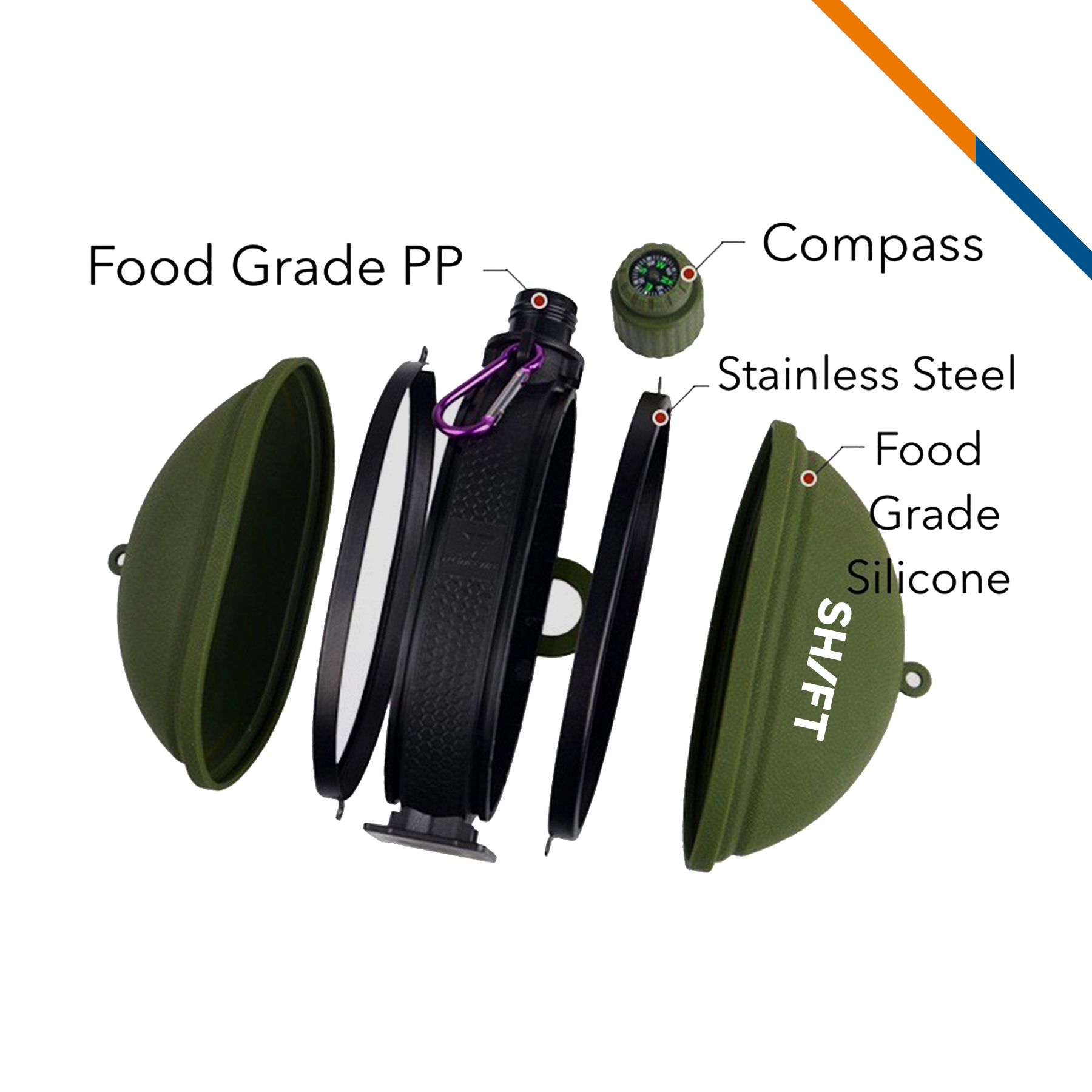 Compins Collapsible Water Bottle - 20 OZ. 2