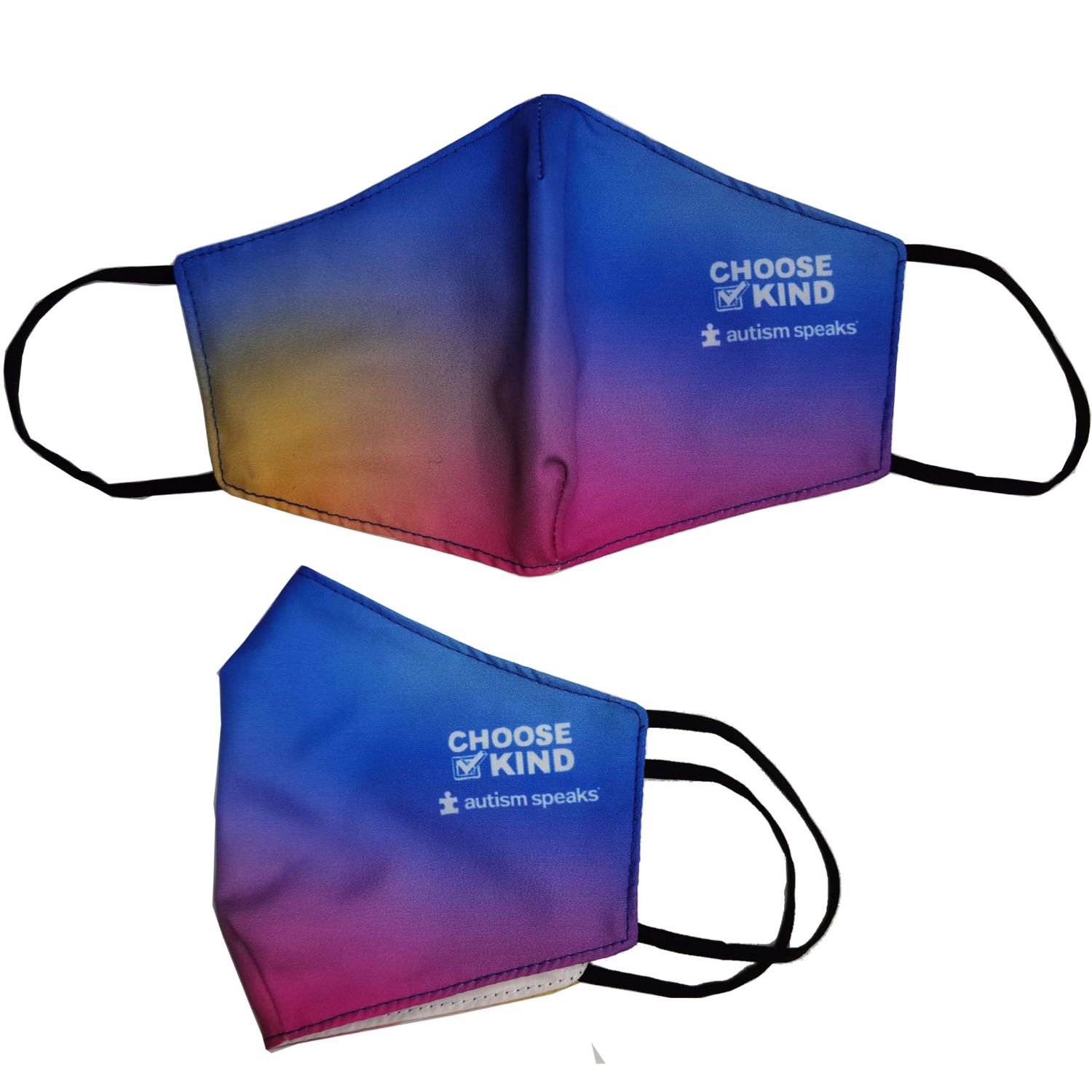 2-Layer Cotton Face Mask w/ Full Color Imprint & Bottom Hold 3