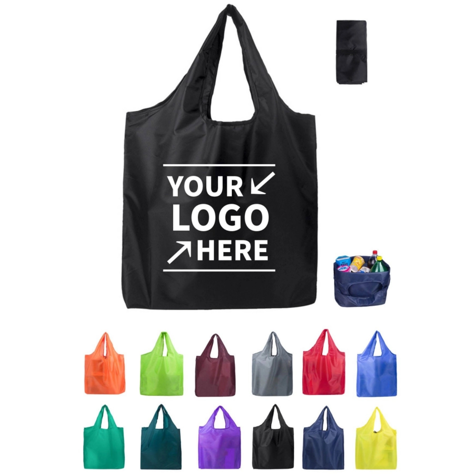 Foldable Grocery Shopping Bag, custom tote bag with logo imprint 2