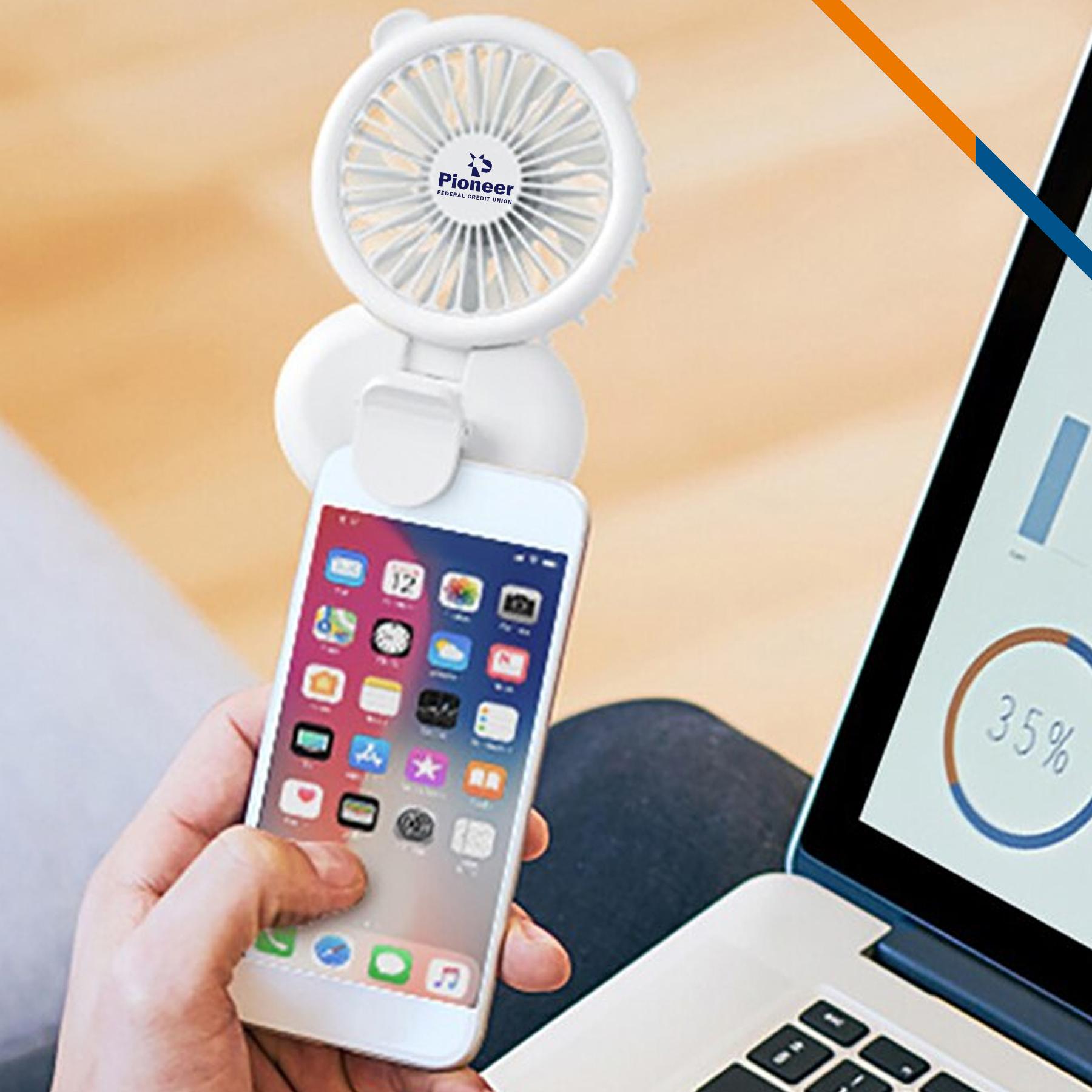 RenoGlow 2in1 LED Fill Light Clip On Fan 7