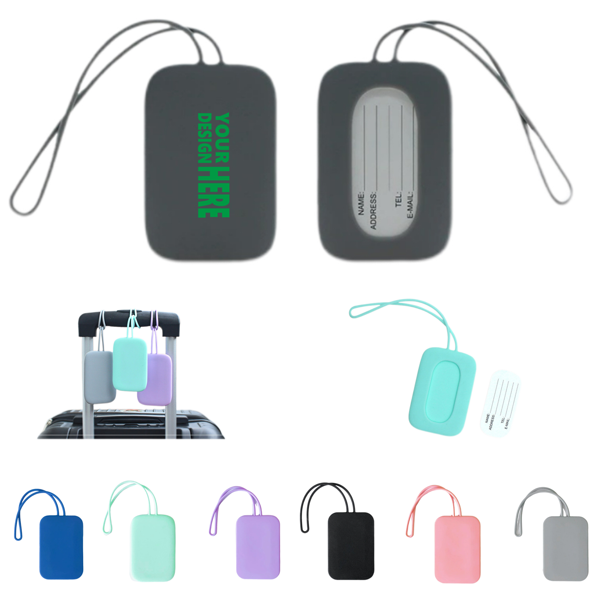 Flexible Silicone Baggage Tag 2