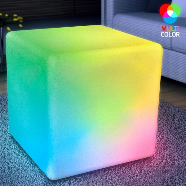 16" big LED cube light furniture - end table and stool 2