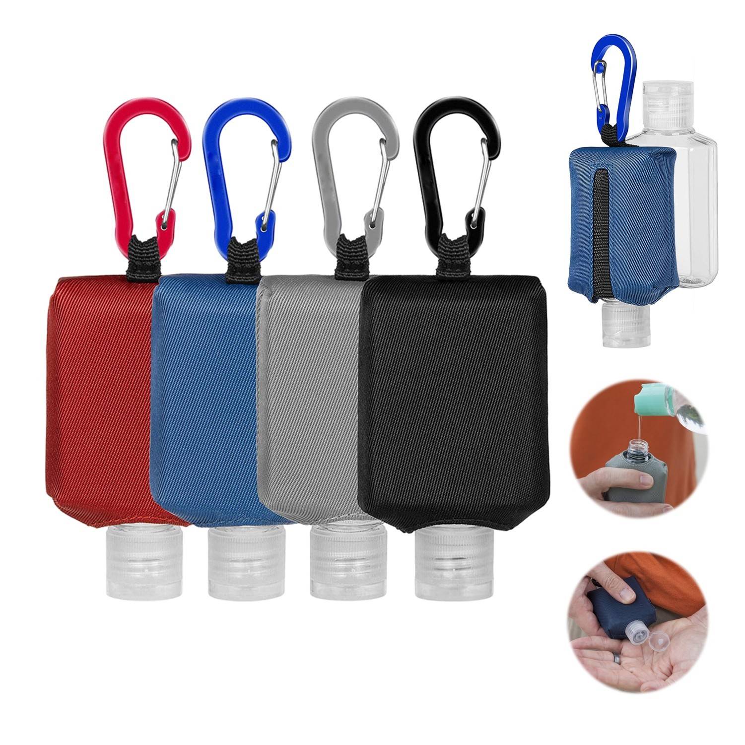 Portable Hand Sanitizer Case with Carabiner 3