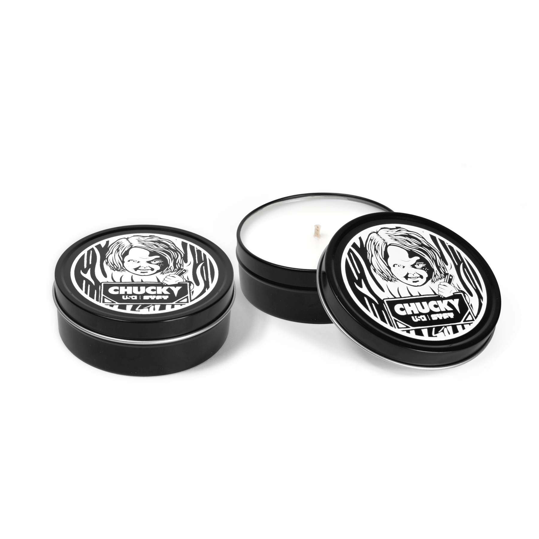 4 oz Tin Travel Candle Black with 4-C Imprint