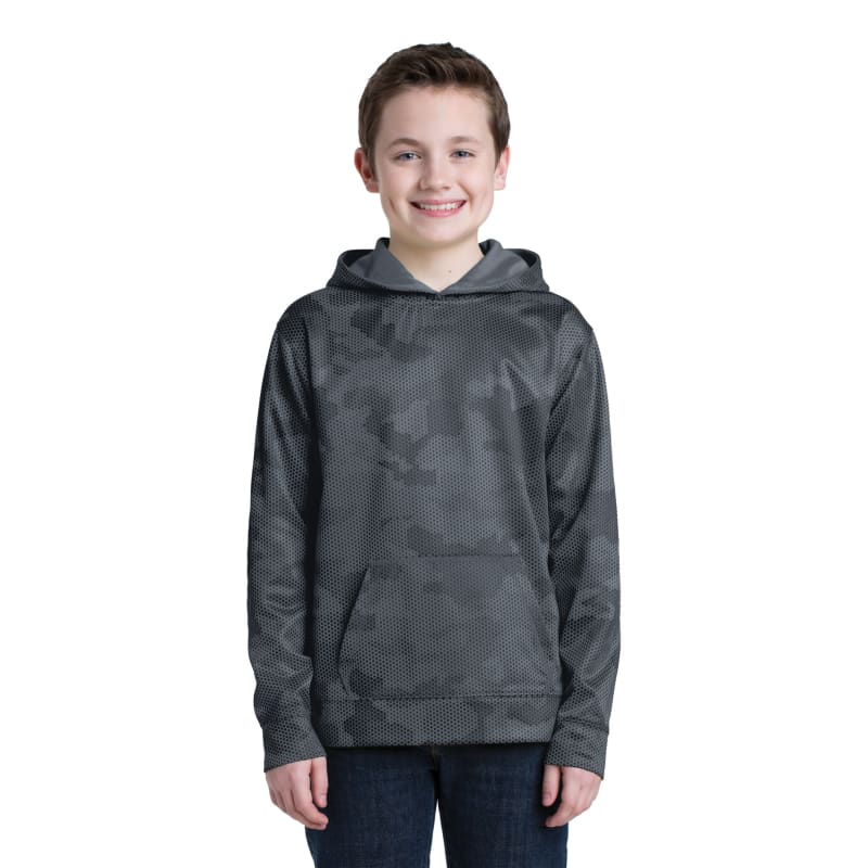 Sport-Tek Youth Sport-Wick CamoHex Fleece Hooded Pullover. 14