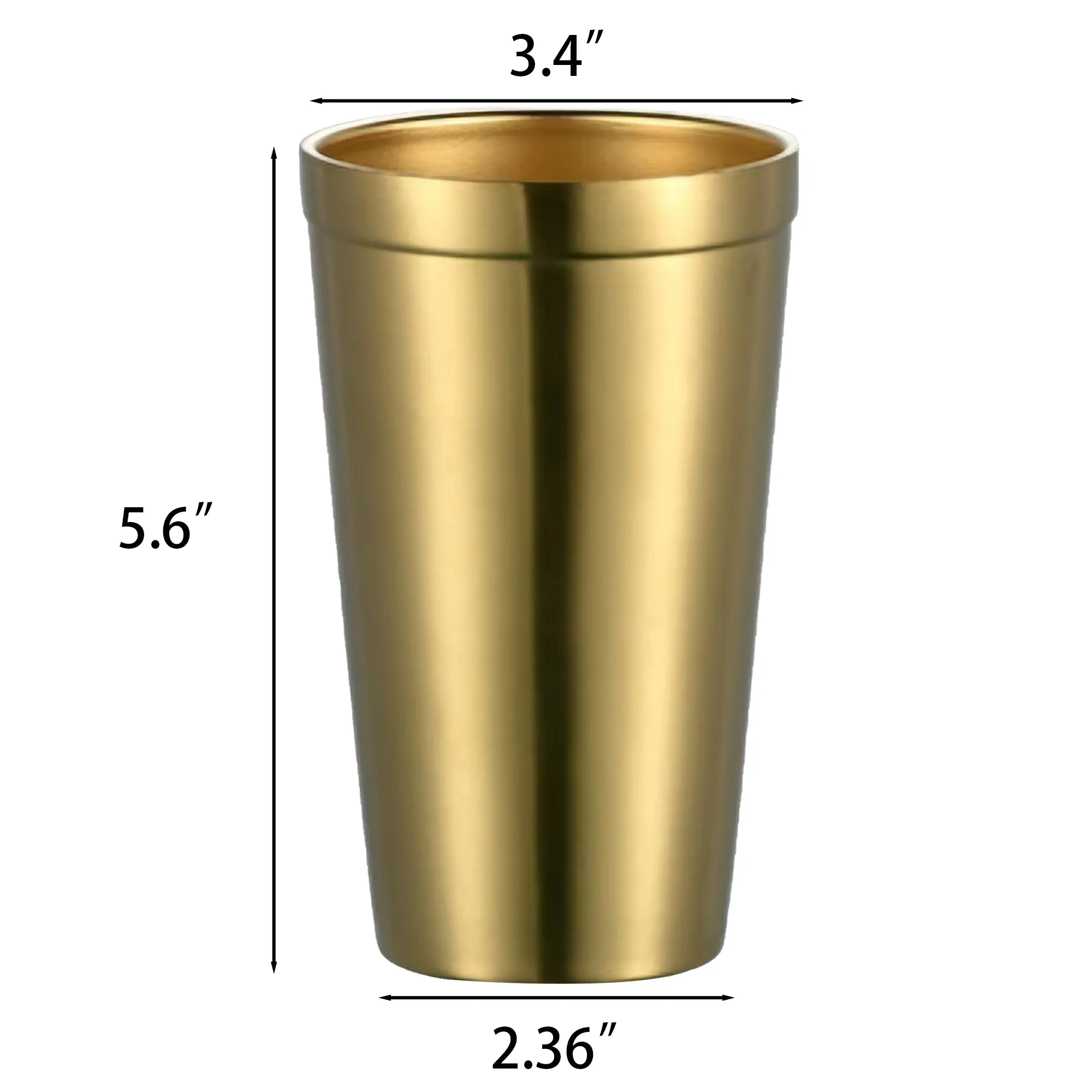 15oz Golden Stainless Steel Pint Cup 3