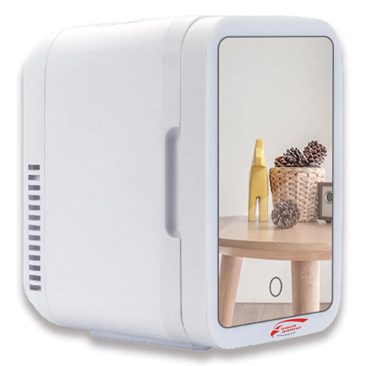Portable Mirror And LED Design Beauty Skincare Mini Fridge 2