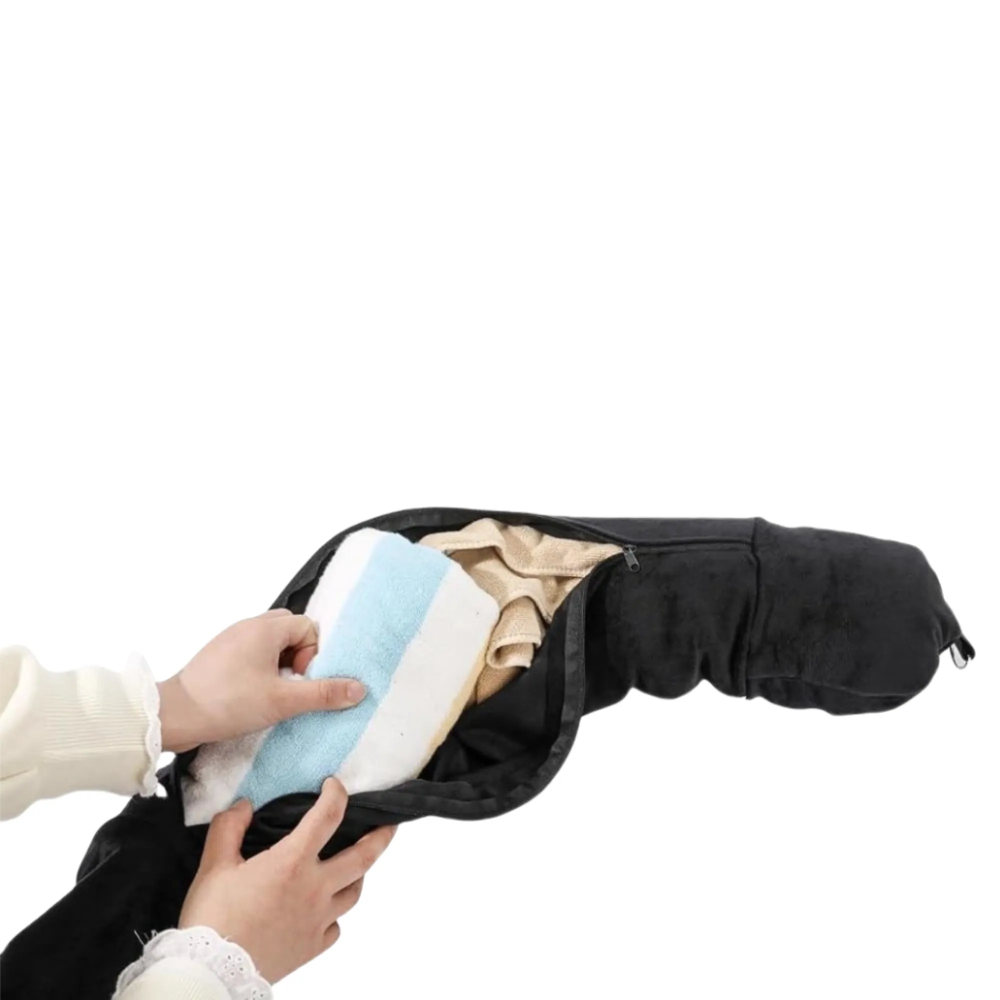Fillable And Portable Travel Neck Pillow Storage Bag 6
