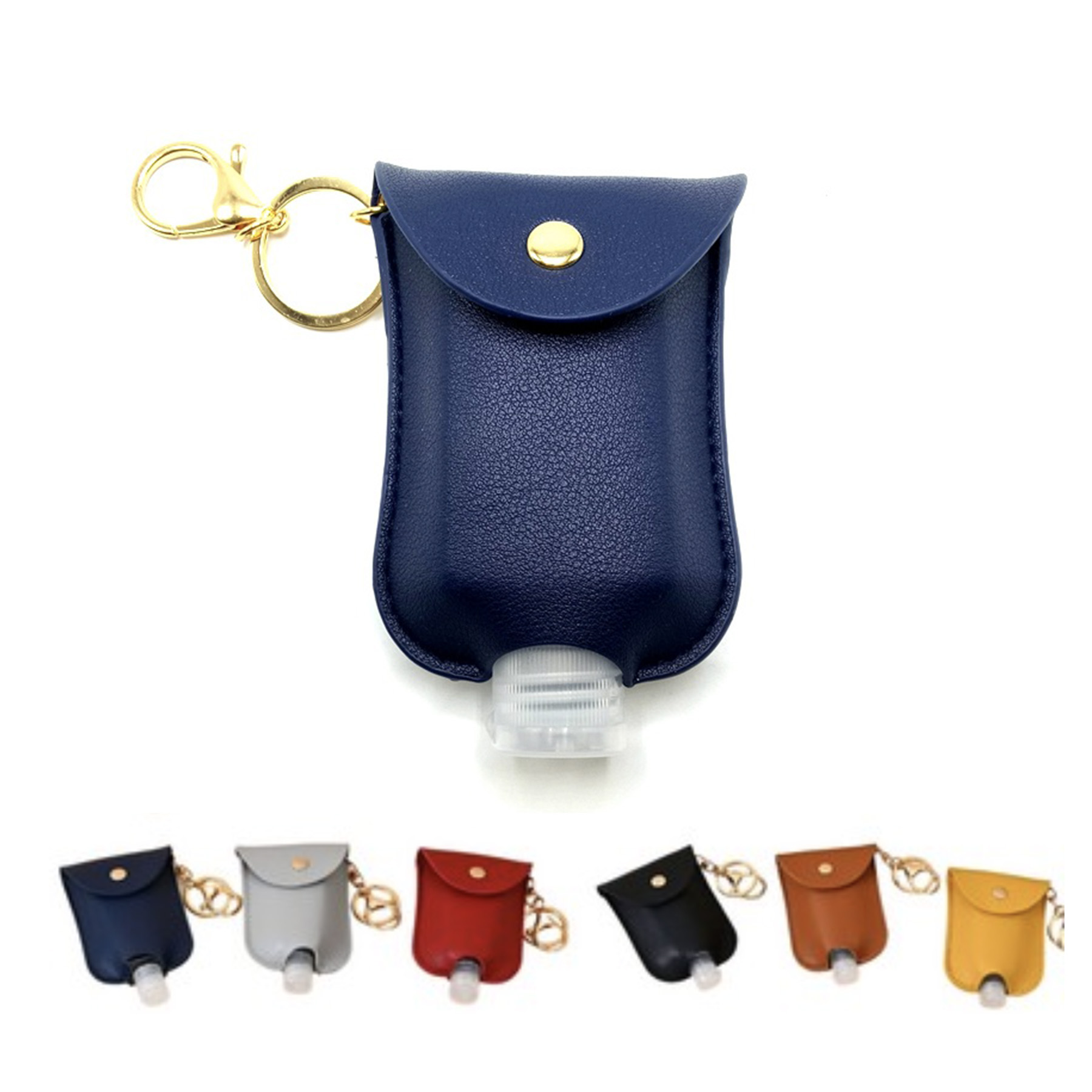 Leather Hand Sanitizer Holder Keychain 2