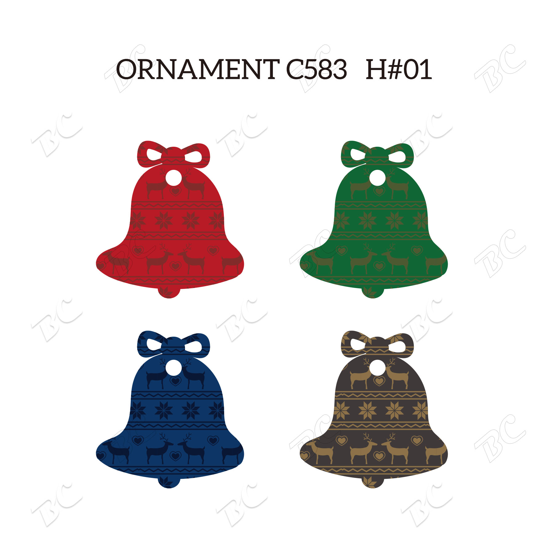 Free Shipping Full Color Christmas Ornament - Bell 47