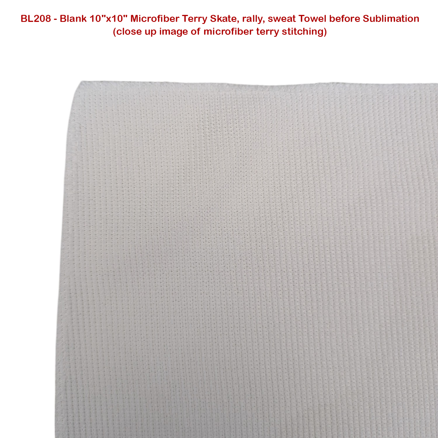 White Microfiber Dri-Lite Terry Skate, Cooling, Cheering, Rally Towel, 10x10, Blank Only 3