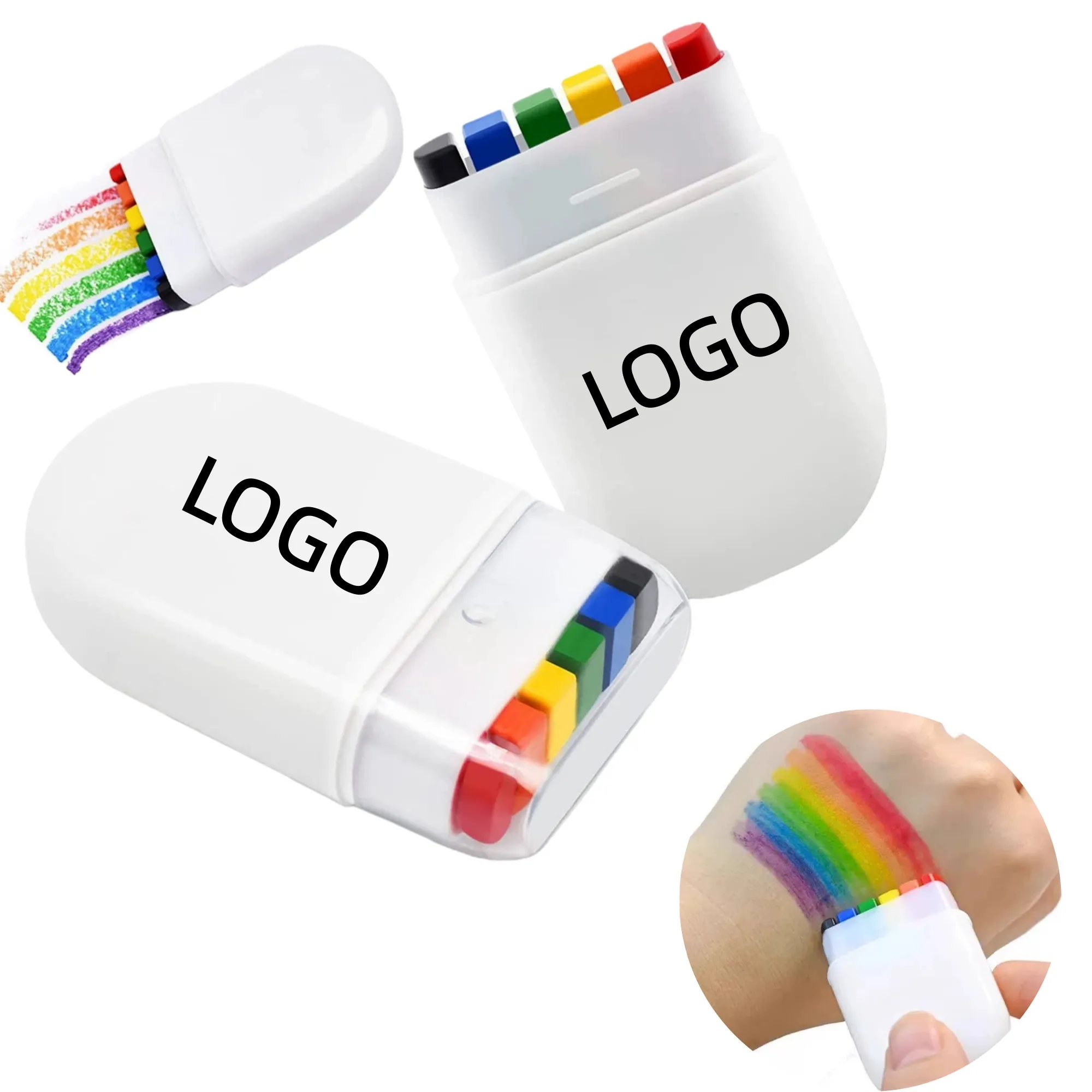 Rainbow Face Paint Crayons Sticks For Sports Events