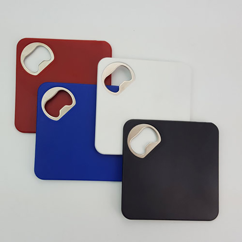Square Bottle Opener with Coaster 11