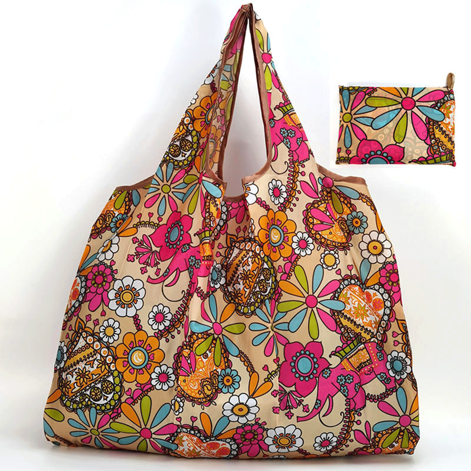 Customize Large Capacity Nylon Shopping Grocery Handbag Tote 11