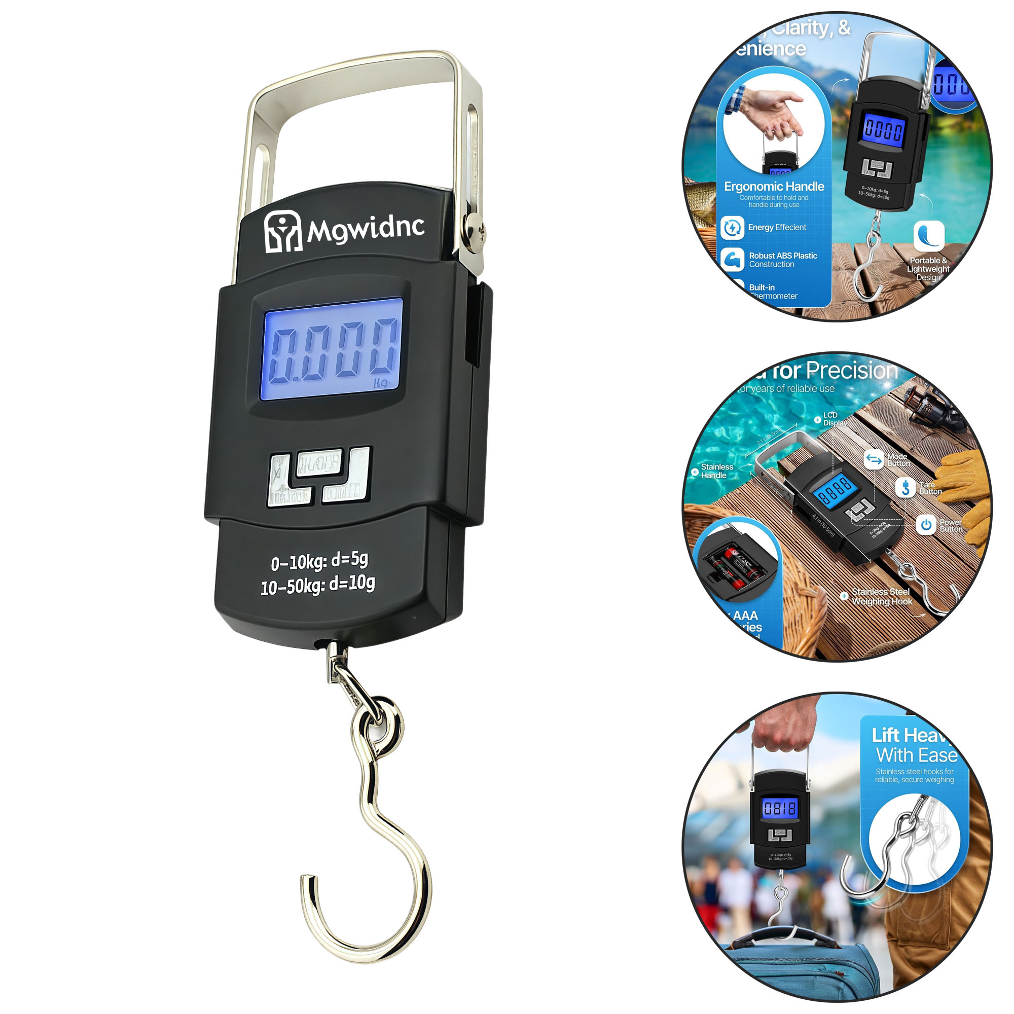50KG Portable Travel Luggage Scale with Hook 1