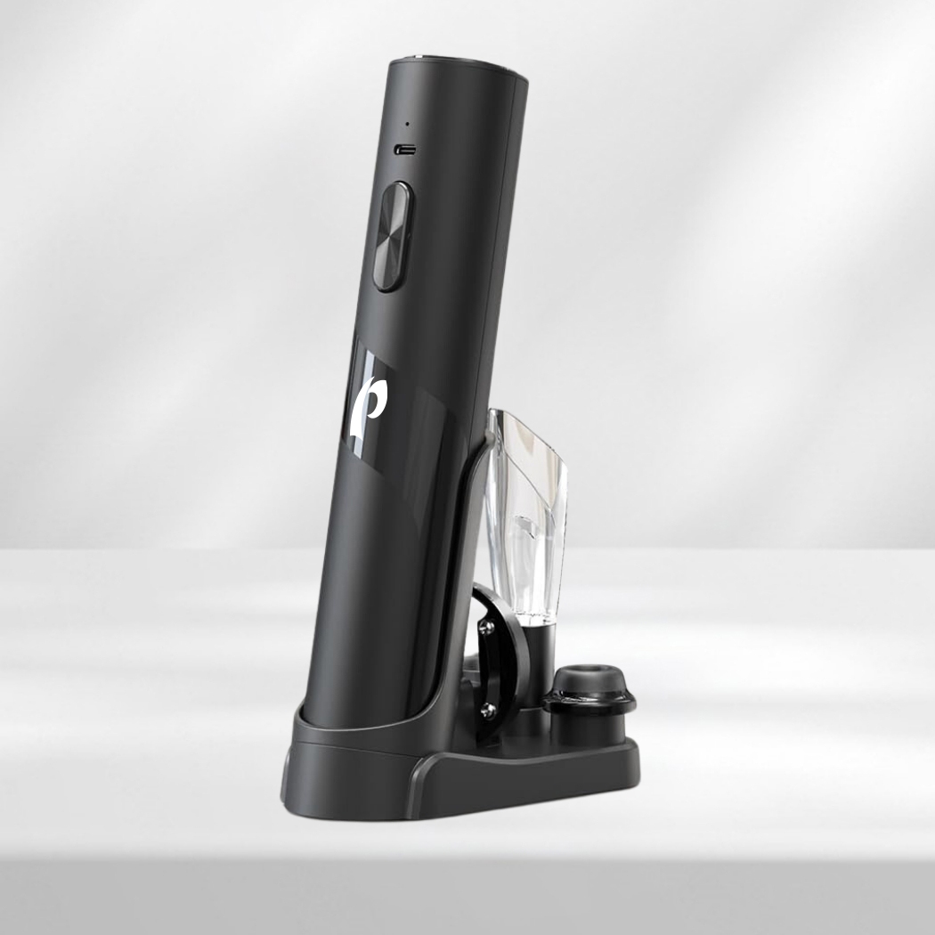 WineVault 4-in-1 Opener, Aerator, Pourer, Preserver with Pedestal Storage Set 6