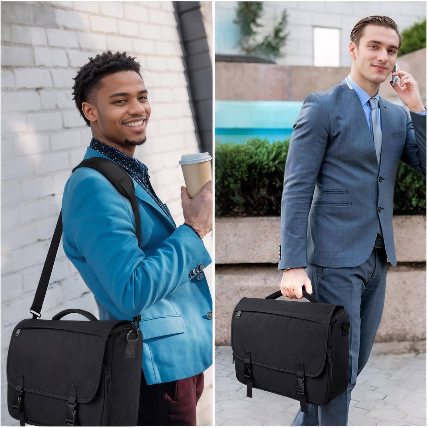 15.6 inch Waterproof Nylon Laptop Messenger Bag 4
