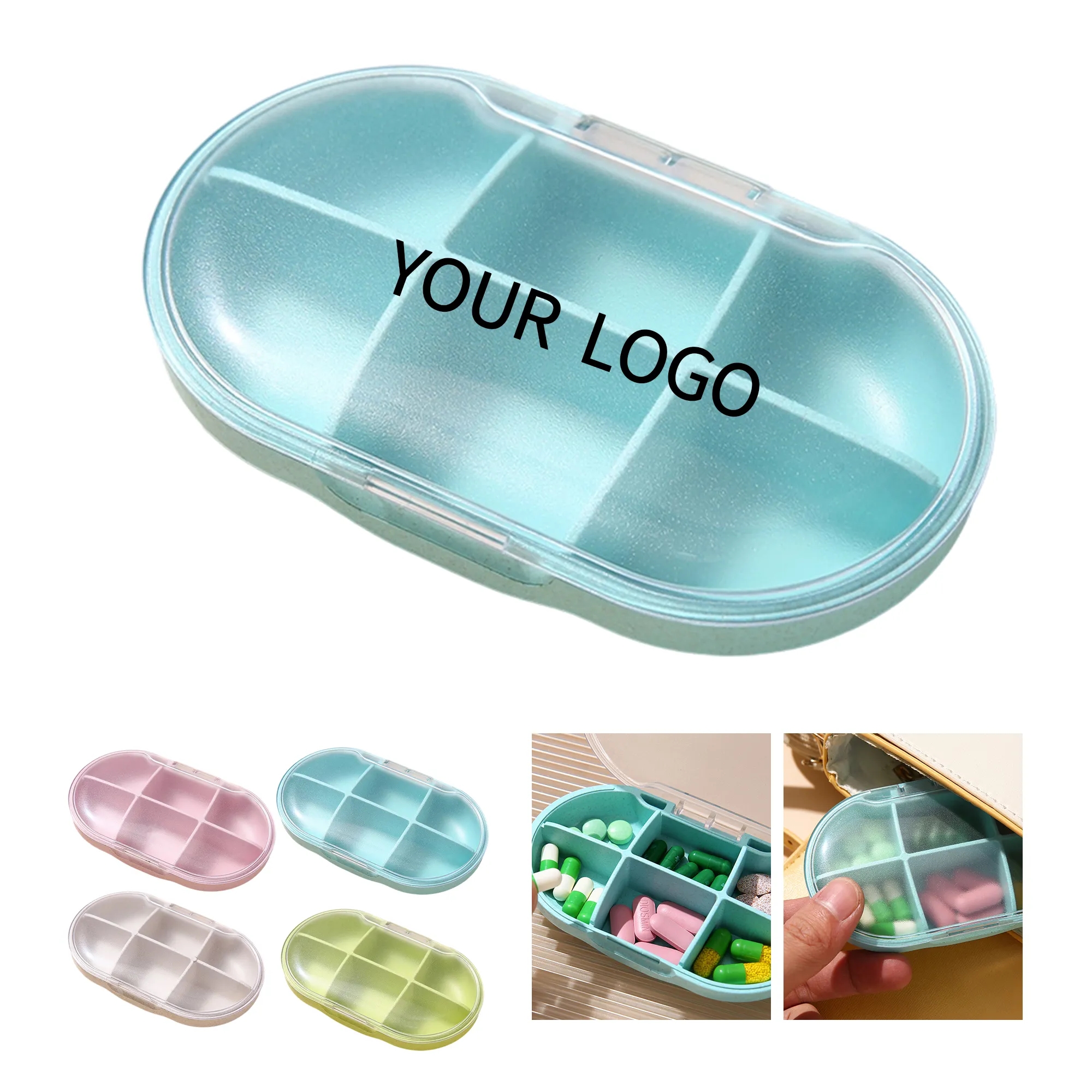 Palm Size Pill Organizer with Secure Clasp Design 2