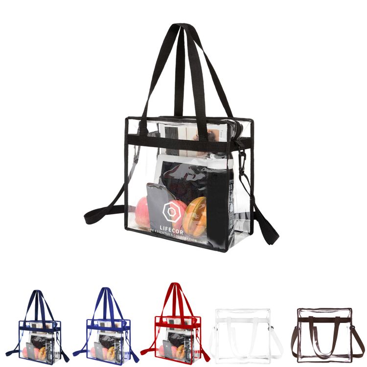 PVC Crossbody Transparent Shoulder Bag with Zip Closure 2
