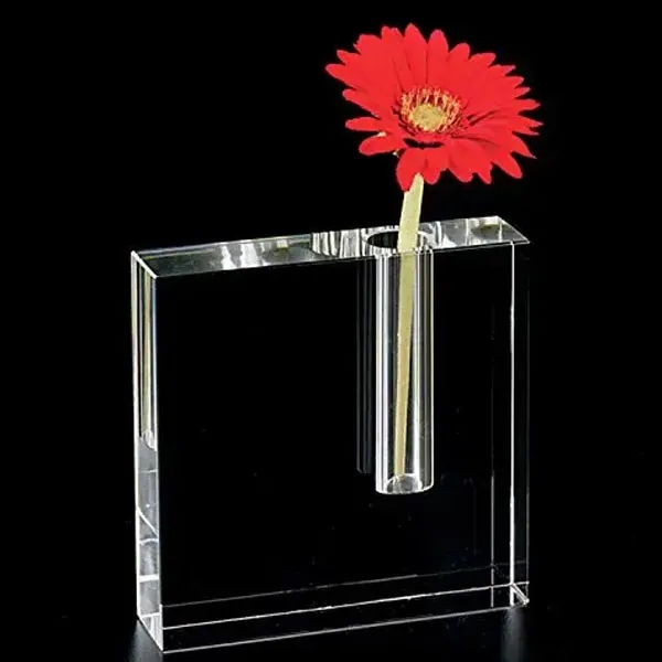 Optical Square Crystal Bud Vase 2