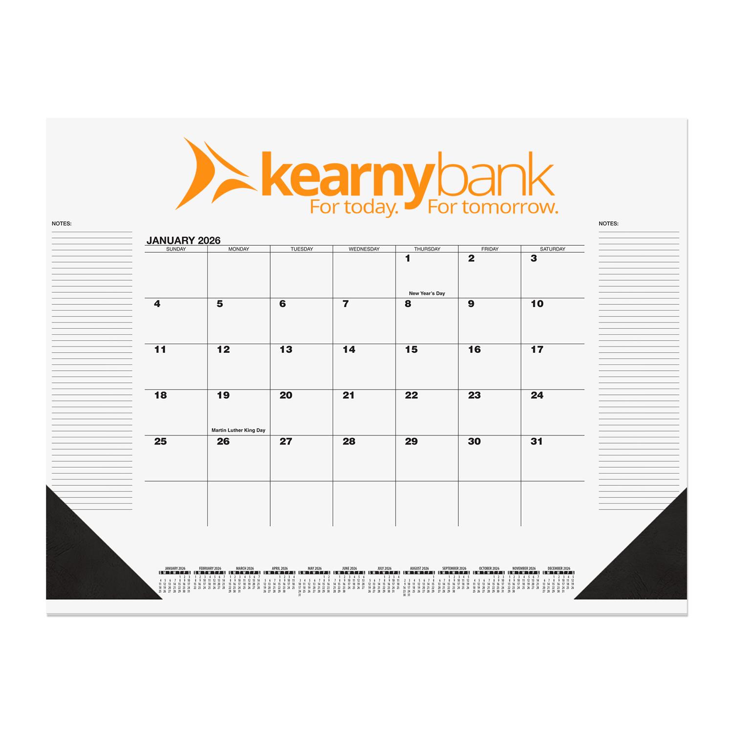 Calendar Desk Pad with Notes 2