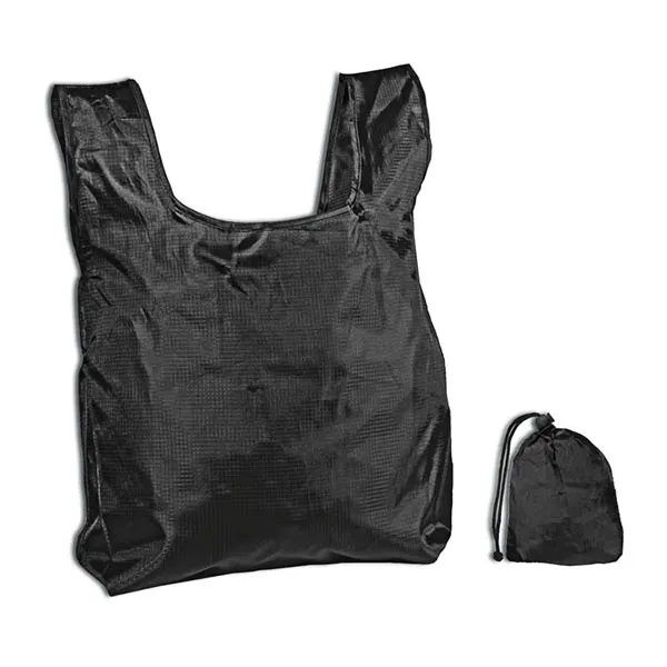 Brand Nylon Folding Tote With Drawstring Pouch 3