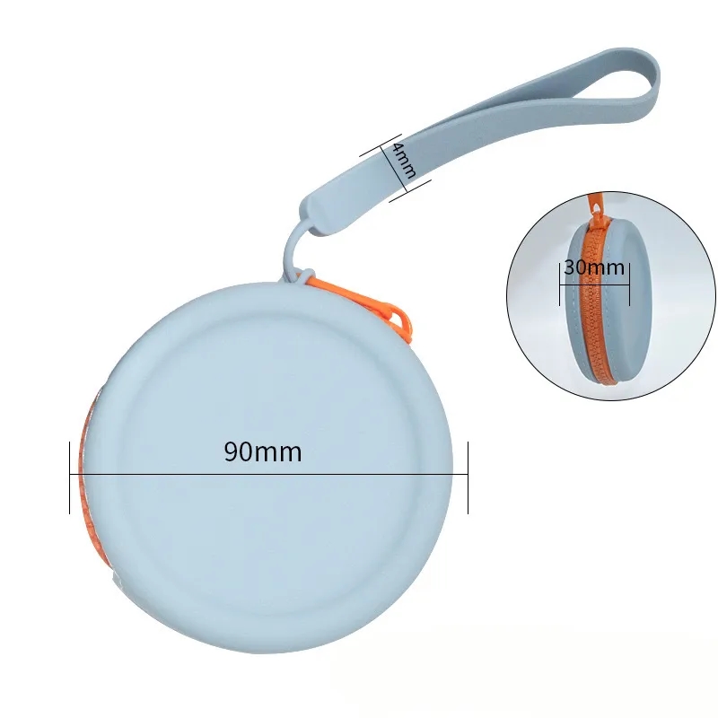 Silicone Zipper Round Purse with Strap 4