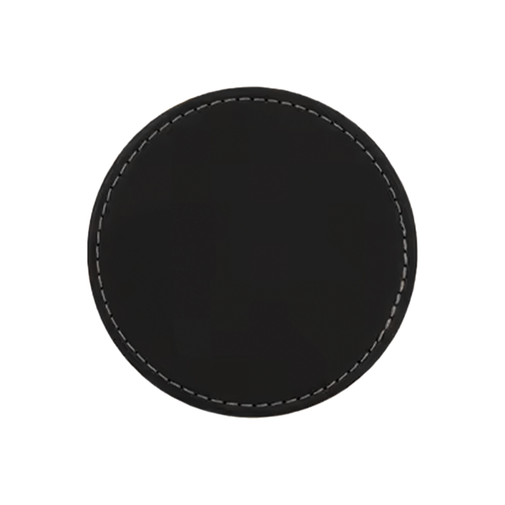 Washington Round 4 Piece Leather Coaster Set 4