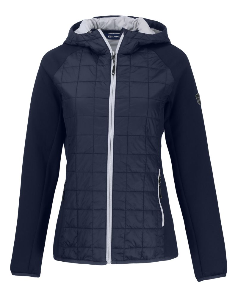 Cutter & Buck Rainier Recycled Insulated Hybrid Puffer Womens Full Zip Jacket 28