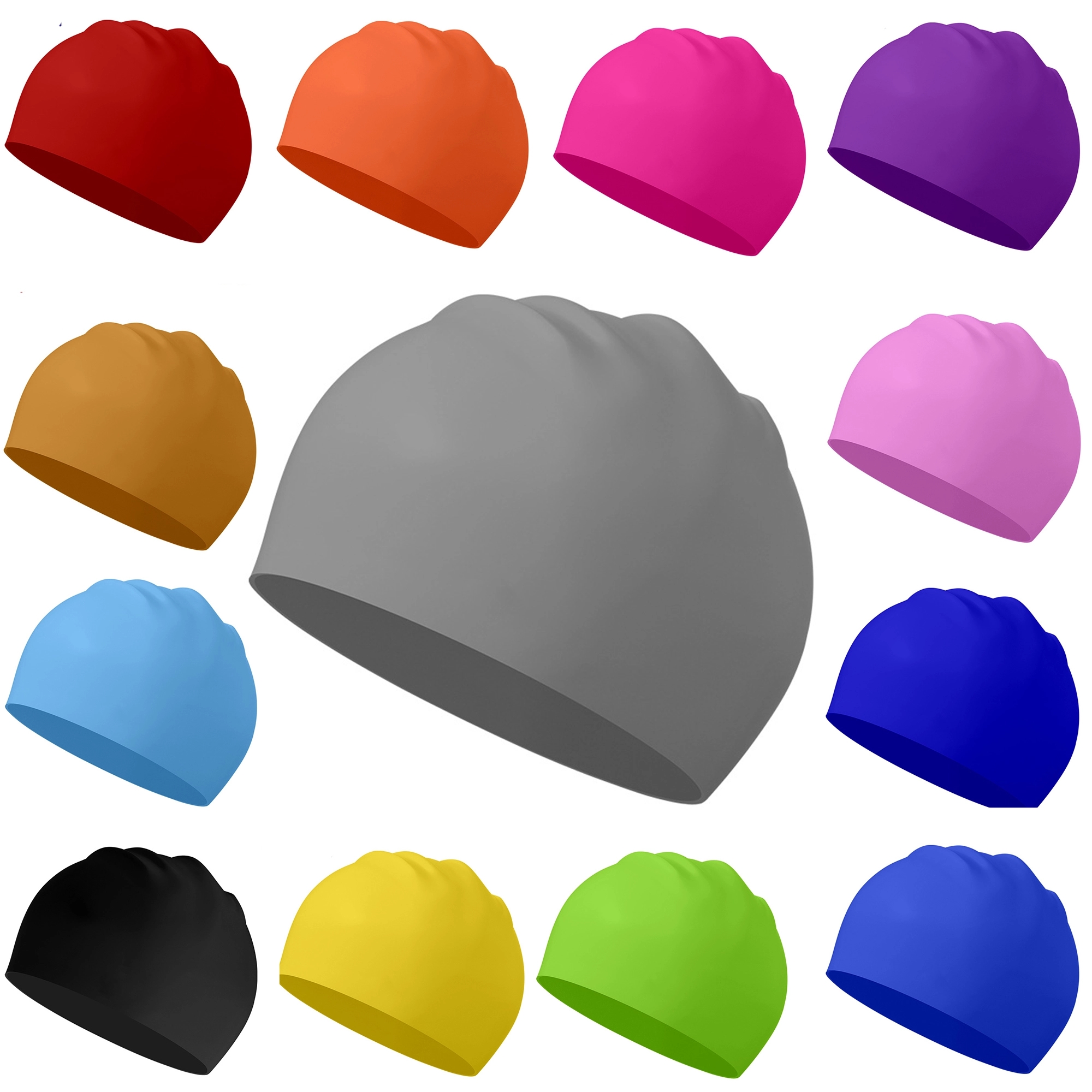 Adult Size Silicone Swim Caps 14
