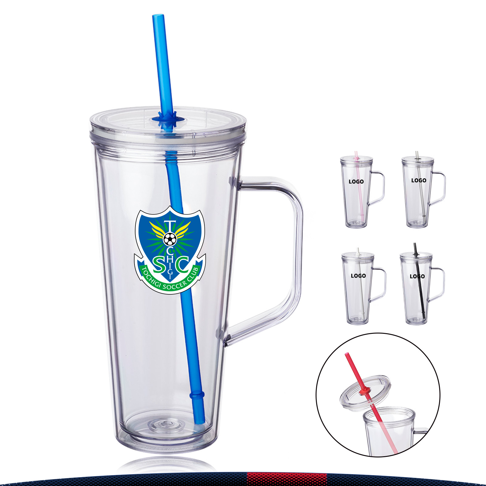 24 oz. Moriel Plastic Tumbler with Handle 6