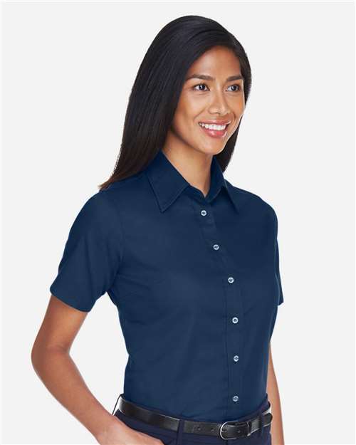 Women's Easy Blend™ Short Sleeve Twill Dress Shirt with Stain-Release - M500SW 18