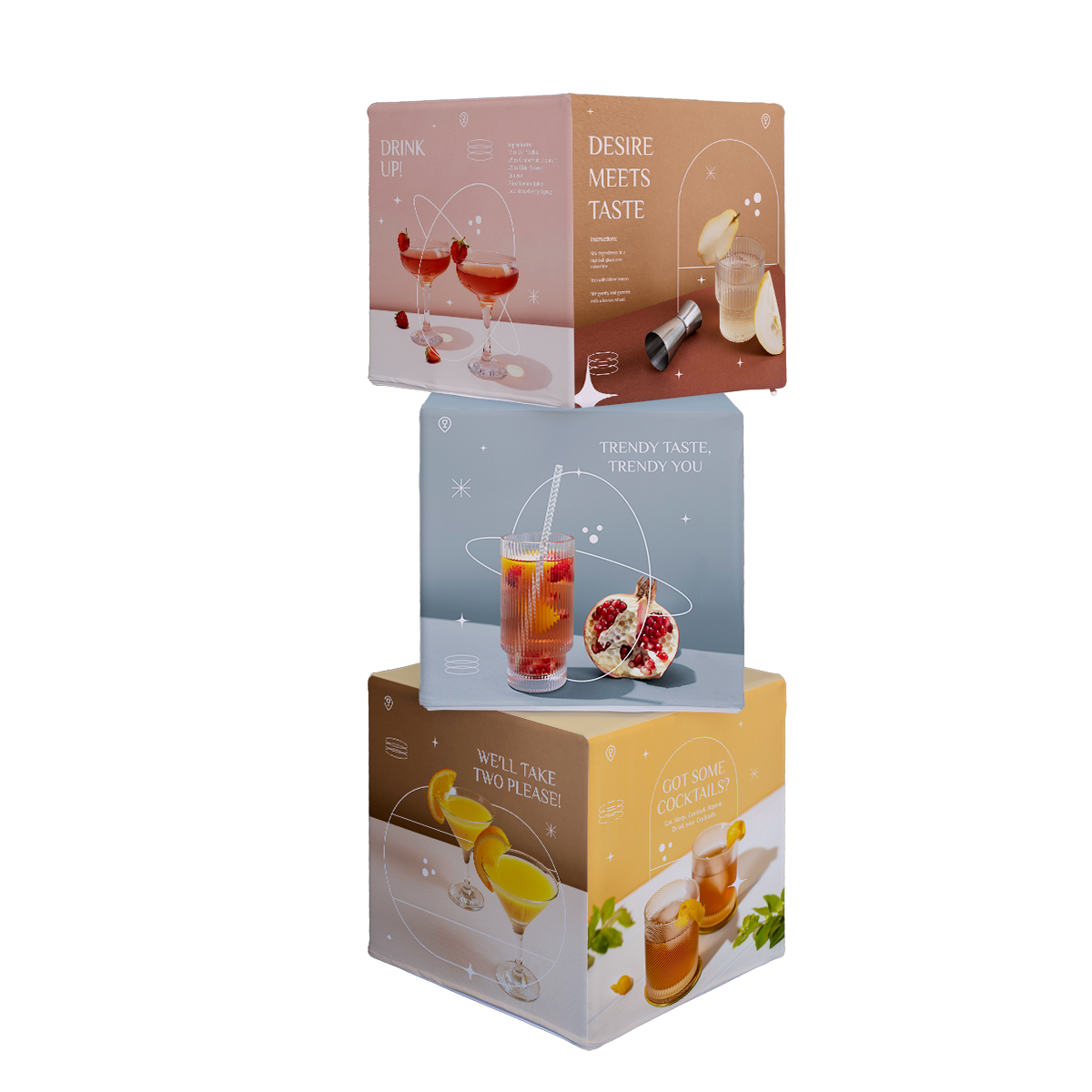 Rotating 3 Piece Cube Display - 20" Cubes 3