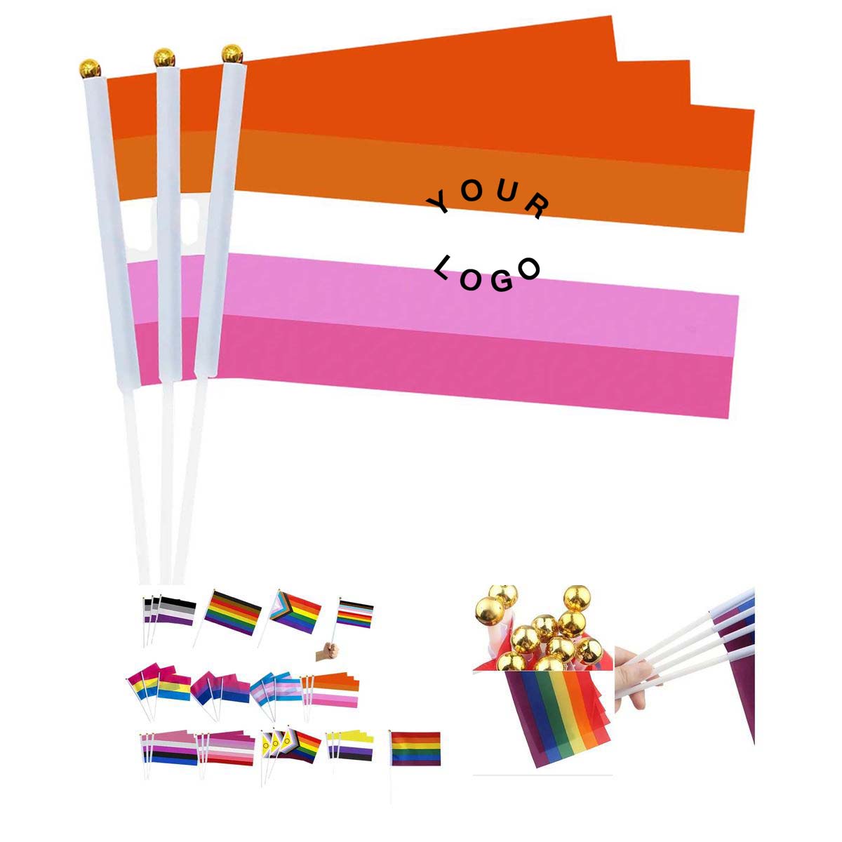Hand Held Pride Flag with UV Resistant Colors 3