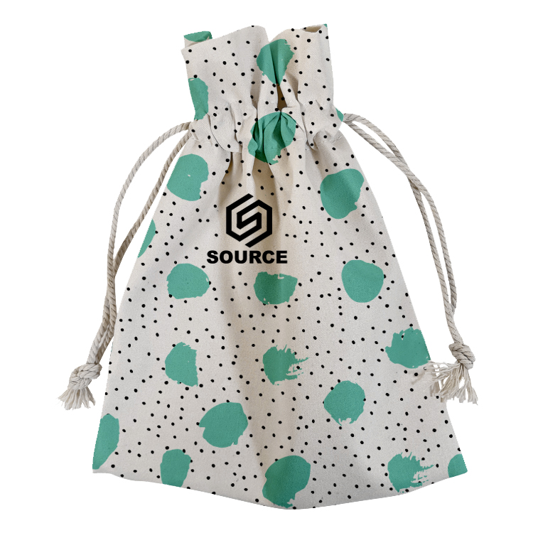Wide Vibrant Cotton Drawstring Pouch 6