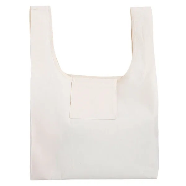Foldable Cotton Shopping Tote Bag With Pouch, custom tote bag with logo imprint 2