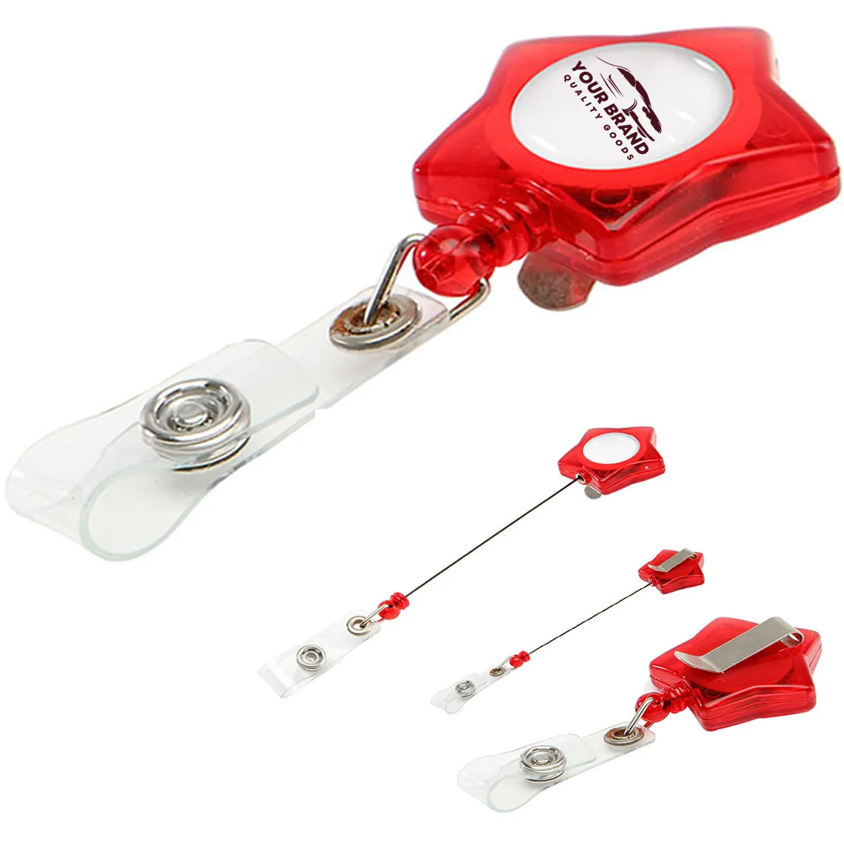 Customized Badge Reel with Label Retractable ID Holder 1