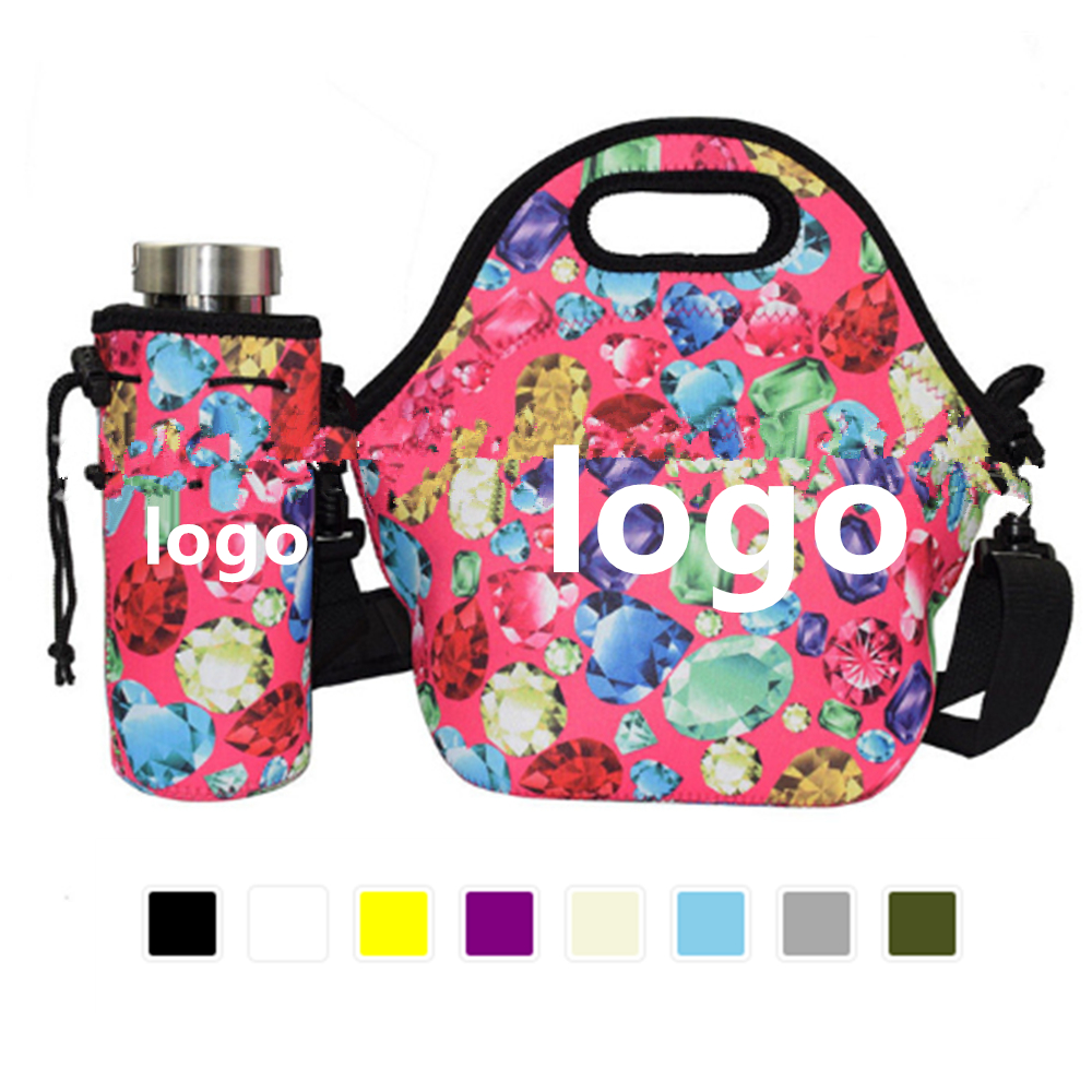 Neoprene Lunch Cooler Tote With Optional Bottle Cooler 4