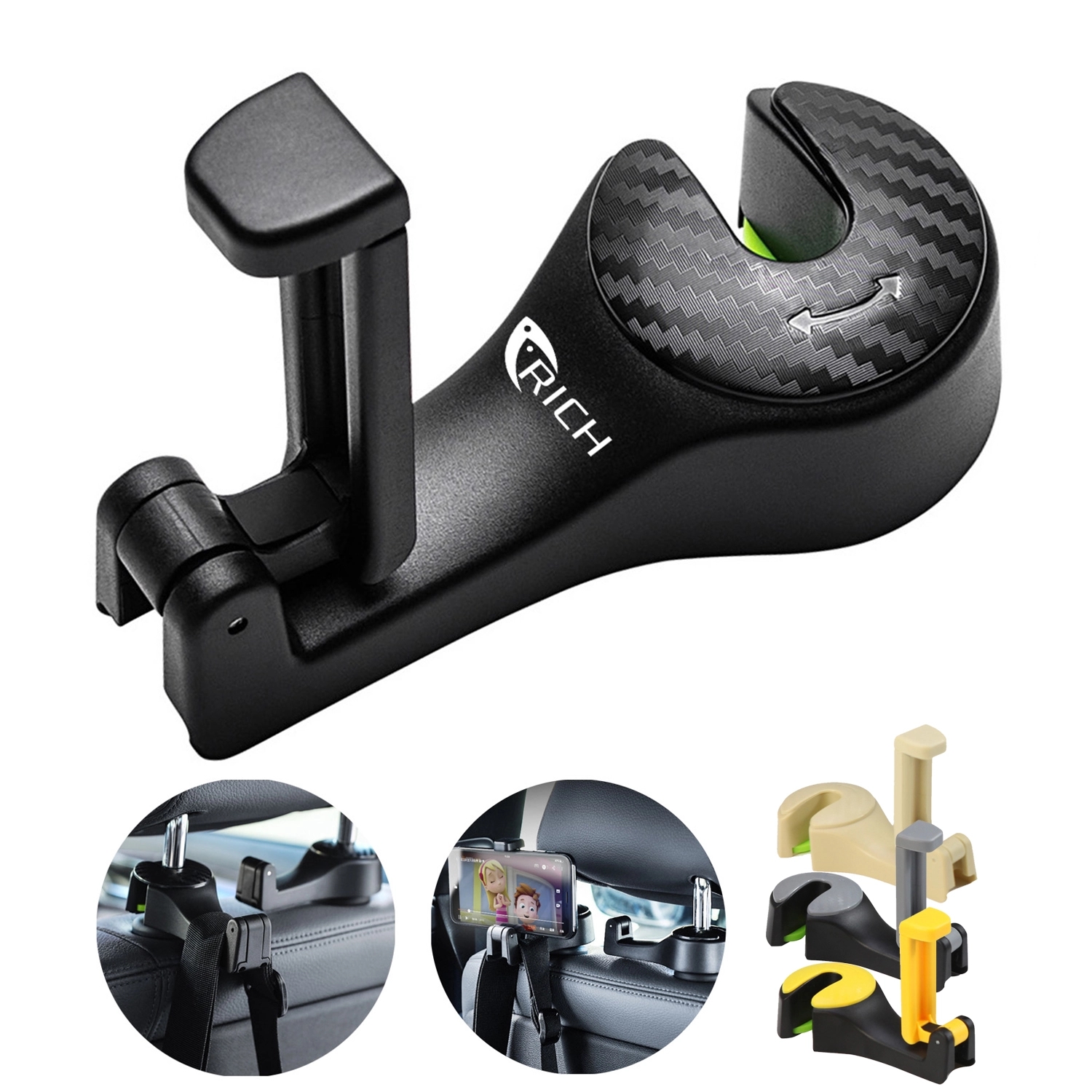 2 In 1 Car Seat Headrest Hook 1