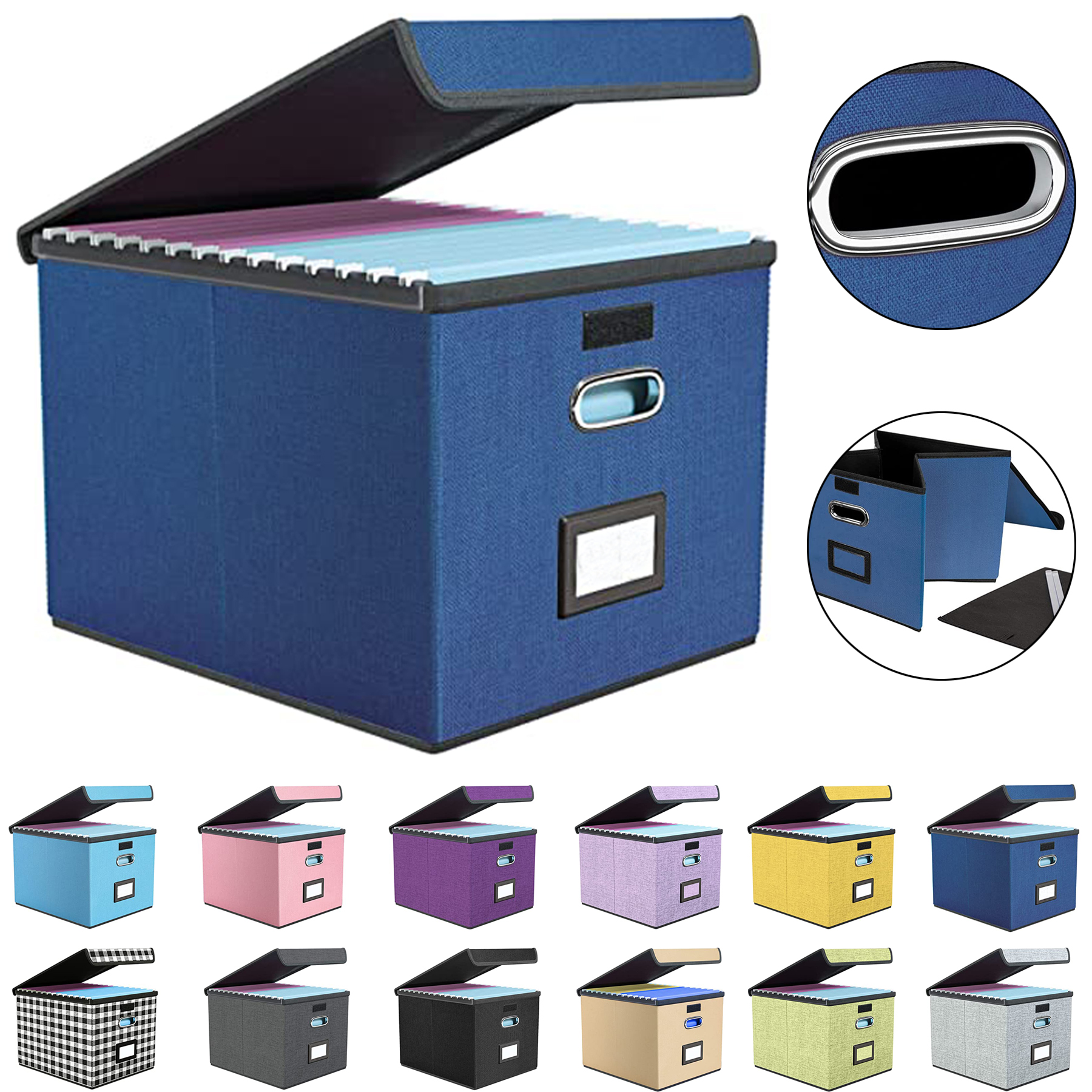 Foldable Storage Boxes with Lids 2