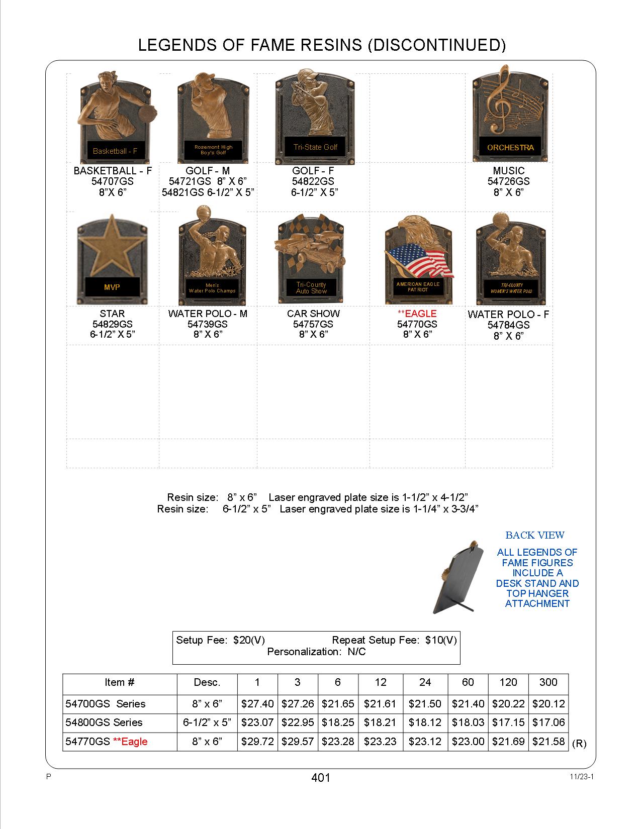 6-1/2" Star Legends of Fame Resin 2