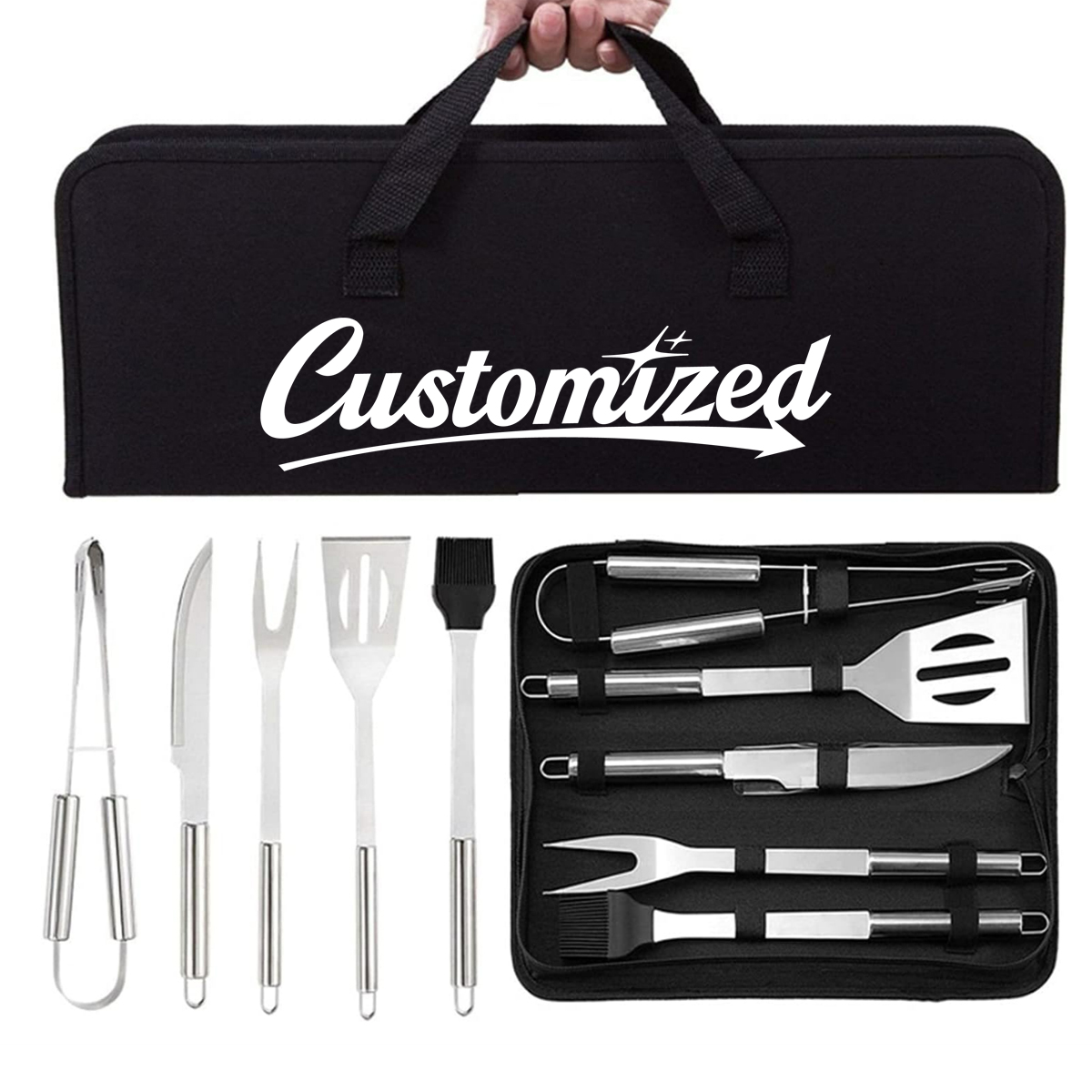 5 Piece Stainless Steel BBQ Tool Set with Carry Case 3