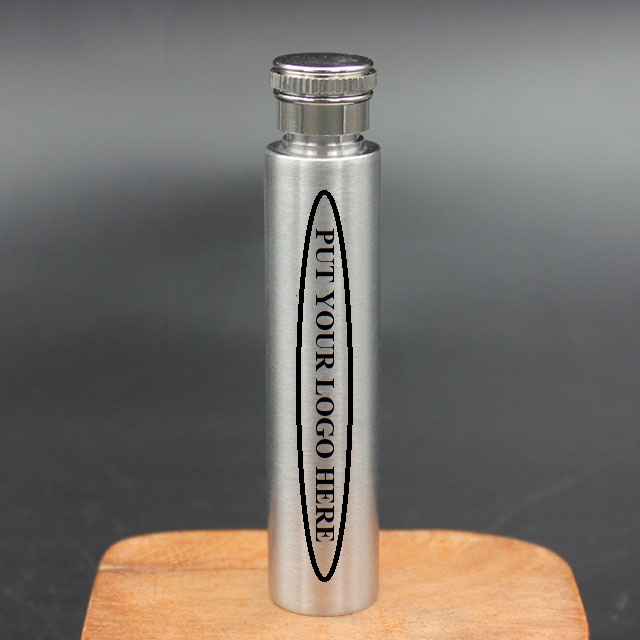 Stainless Steel Round Tube Hip Flask 1oz 4