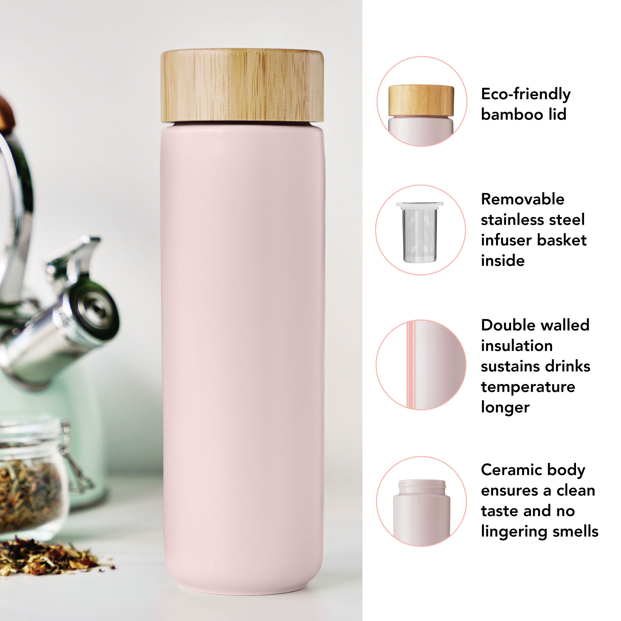 Pinky Up® Tatyana Ceramic Tea Infuser Mug 6