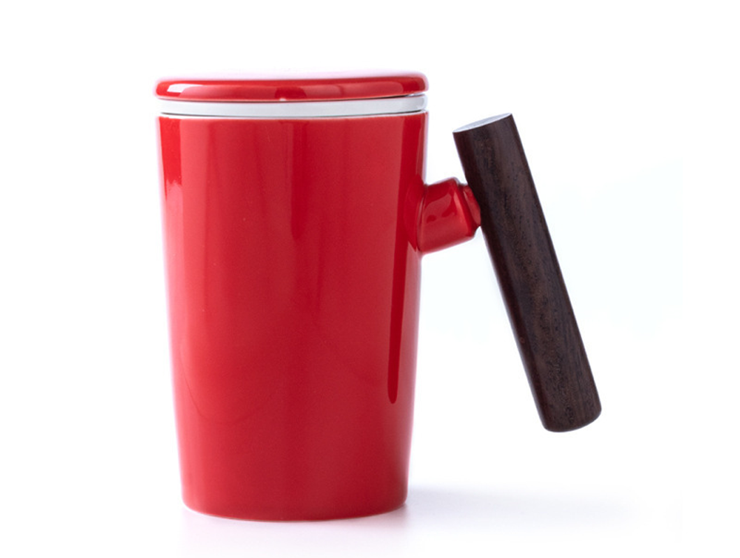 Wooden Handle Creative Water Cup with Lid 1